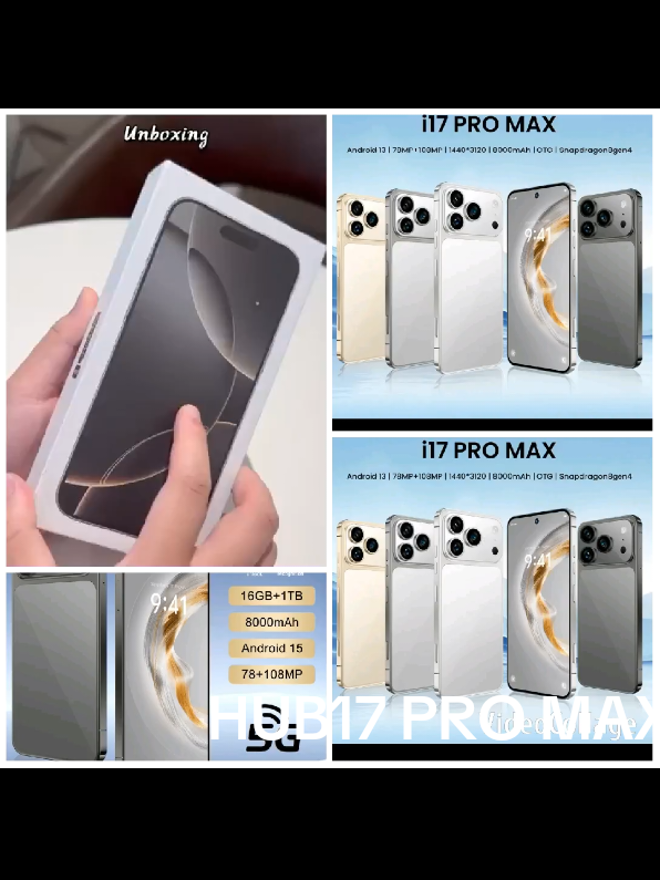 Smartphone HUB17 PRO max,16 +1 TB, 5G,isola dinamica, pulsante della fotocamera montato lateralmente,parte superiore  #smartphone  #promax  #hub17  #goviralvideo  #tik_tok 
