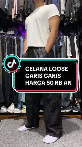 50 rb an aja udah dapet celana loose cakep gini #celanapanjang #loosepants #celana #celanagombrong #baggypants 