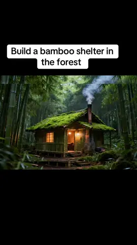 Build a bamboo shelter in the forest.#tiktok #camping #campinglife #asmr #intherain 