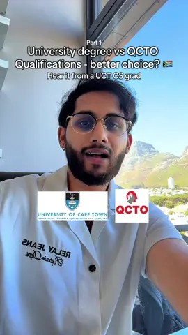 UCT grad here with REAL advice on University vs QCTO 🎓 University = expensive, 4 years, great for networks & thinking QCTO = practical, faster, cheaper, gets you HIRED Your goal = your choice 💯 Want job-ready tech skills? Comment “ZAIO” 👇 Part 2 dropping soon: costs, salaries & employment rates 📊 #qualification #degree #skills #career #southafrica 