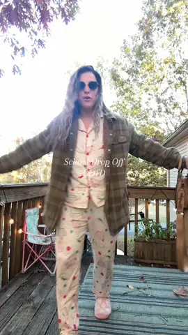 School Drop Off ootd #schooldropoff #morningootd #christmaspajamas #giftforher 