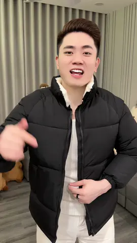 Áo Khoác Phao lót lông cừu cao