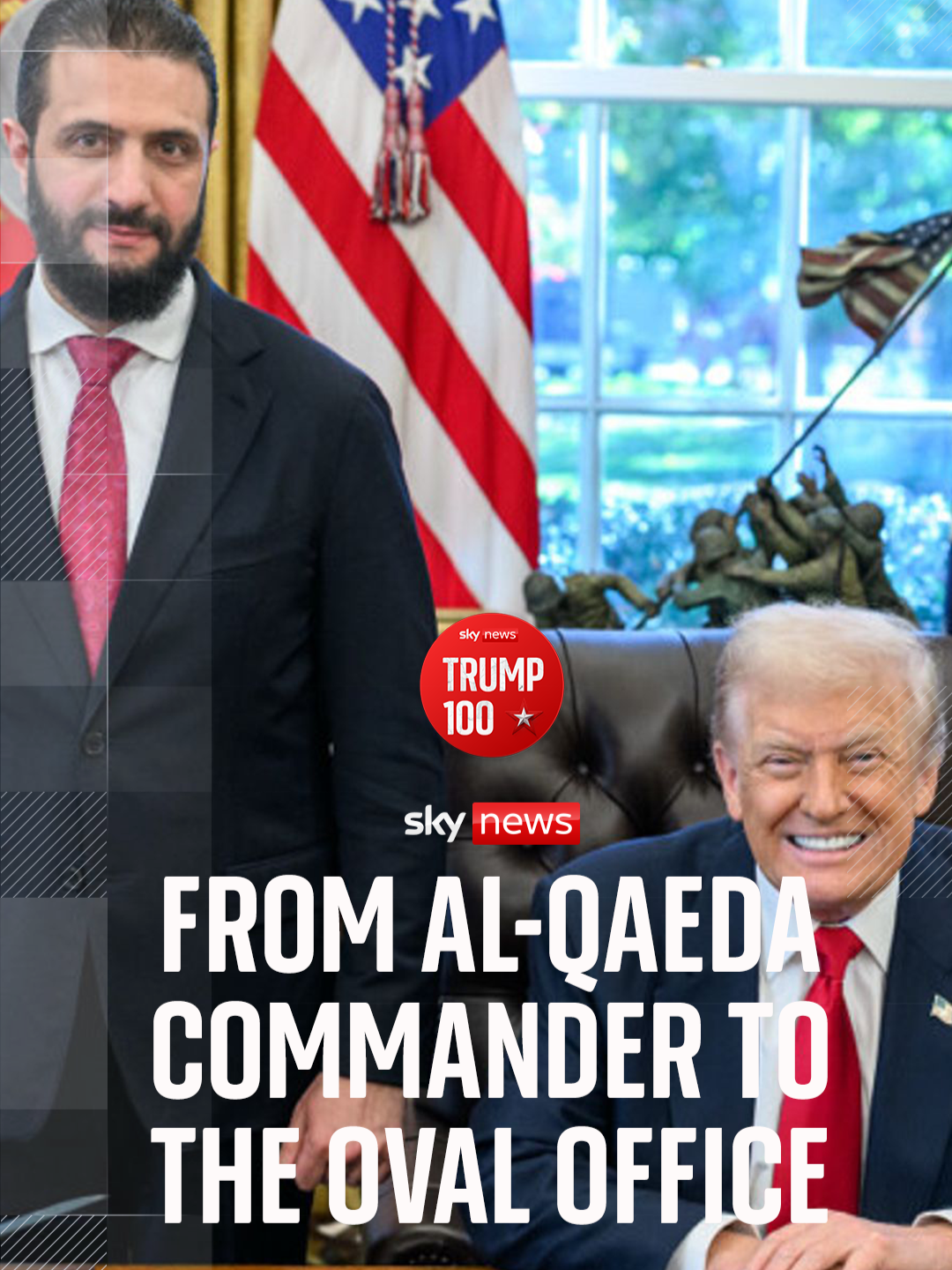 In today’s episode of Trump 100, James Matthews and Mark Stone talk about the stunning diplomatic scene that unfolded in #washington this week. The new #Syrian president — once a jihadi commander with a $10m bounty — is welcomed to the White House.