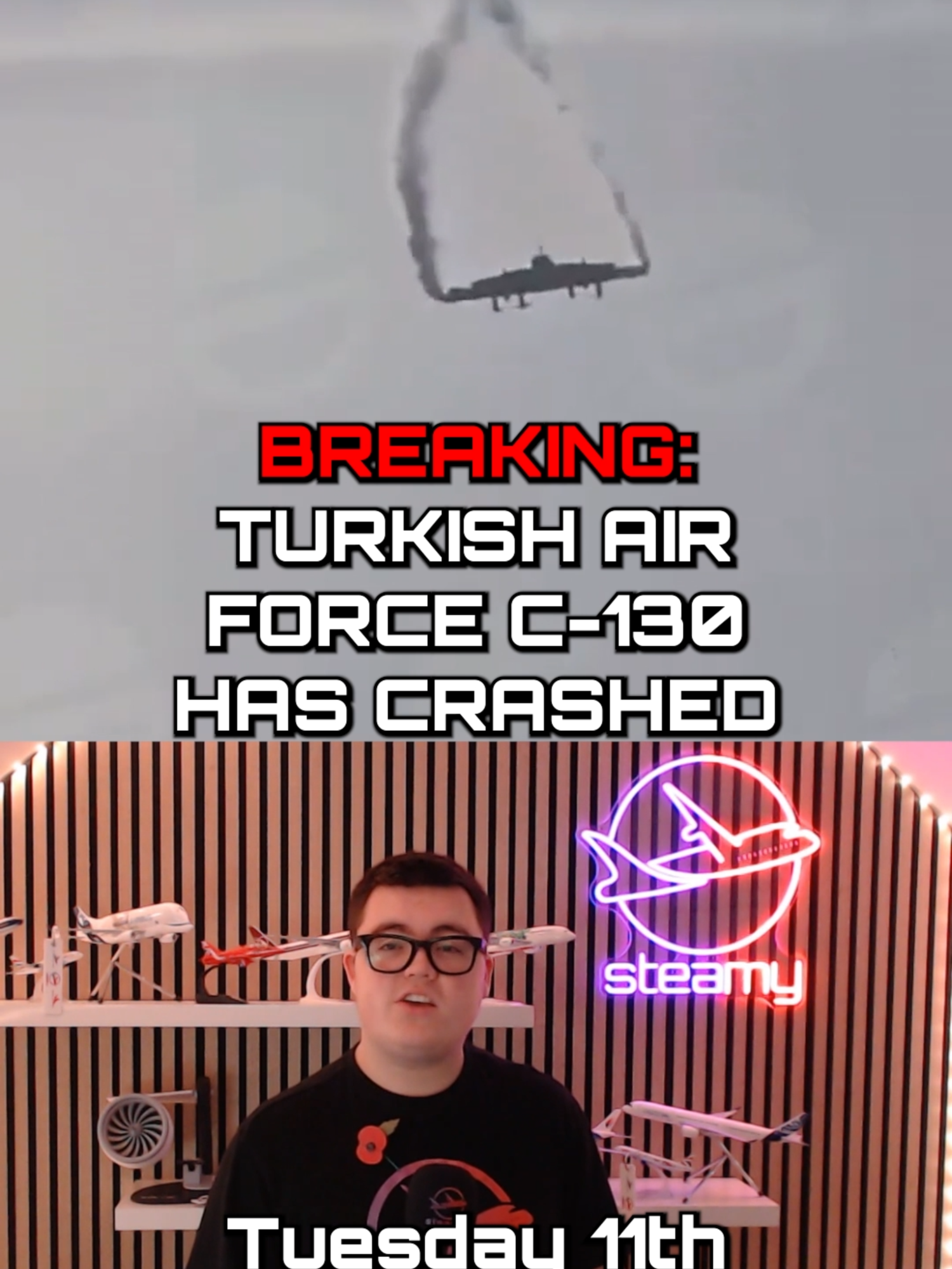 BREAKING: Turkish Air Force C-130 Hercules has crashed! #steamyavnews #aviation #news #avgeeks #airplane #travel #aircraft #airport #fyp #aviationnews #planecrash #military #c130 #turkey #europe #breakingnews #crash #airforce
