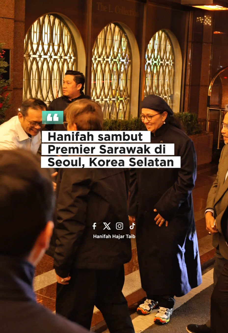 Hanifah sambut Premier Sarawak di Seoul, Korea Selatan Selasa, 11 November 2025 SEOUL: Timbalan Menteri Ekonomi Malaysia merangkap Pengerusi Sayap Wanita RISEAP, YB Dato Hajjah Hanifah Hajar Taib menyambut ketibaan Premier Sarawak, YAB Datuk Patinggi Tan Sri (Dr) Abang Haji Abdul Rahman Zohari bin Tun Datuk Abang Haji Openg di ibu negara Korea Selatan, malam ini. Ketibaan YAB Premier Sarawak di Seoul disambut penuh mesra oleh YB Dato Hanifah dan delegasi Malaysia sempena Mesyuarat Jawatankuasa Eksekutif RISEAP ke-36 yang akan dipengerusikan oleh beliau pada esok, Rabu. YAB Premier Sarawak sebelumnya berada di Jepun bagi menerima pengiktirafan “Order of The Rising Sun” yang dikurniakan oleh Maharaja Jepun, Naruhito. YB Timbalan Menteri mengambil kesempatan mengucapkan tahniah kepada YAB Premier Sarawak atas penganugerahan tersebut yang disifatkan sebagai pengiktirafan tertinggi terhadap kepimpinan beliau serta komitmen berterusan dalam memperkukuh hubungan antarabangsa dan memperjuangkan kemajuan rakyat Sarawak khususnya, di peringkat global. #PremierSarawak #SarawakMajuMakmur