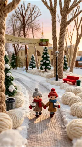 Когда город превращается в зимнюю вязаную сказку… Каждый шаг, каждый фонарь, каждый человечек оживает. Это Брянск таким, каким вы его ещё никогда не видели ✨❄ Смотрите до конца — магия начинается с первого кадра. #вязанаяанимация #зимнийбрянск #сказочныйгород #уютныйконтент #рукоделие  