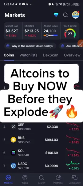Altcoins to Buy NOW Before they Explode🚀🔥 #crypto #bullrun #altcoin #buythedip #fyp 