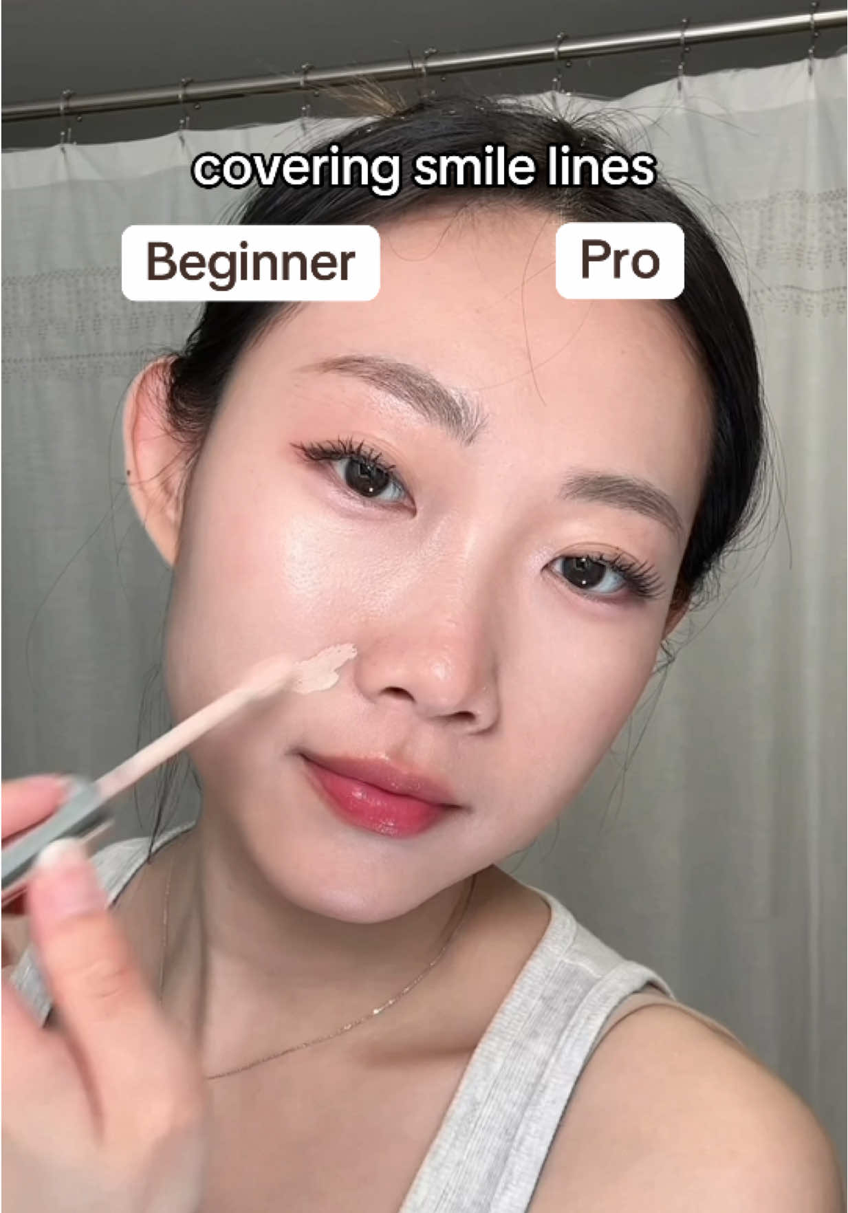 learned this from a korean makeup artist! #makeup #makeuptutorial #beginnermakeup #fypシ #smilelines 