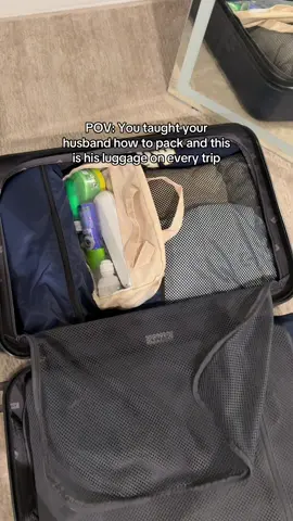 I taught him well 🥹  #packing #carryononly #packingcubes #luggage #packinghacks 