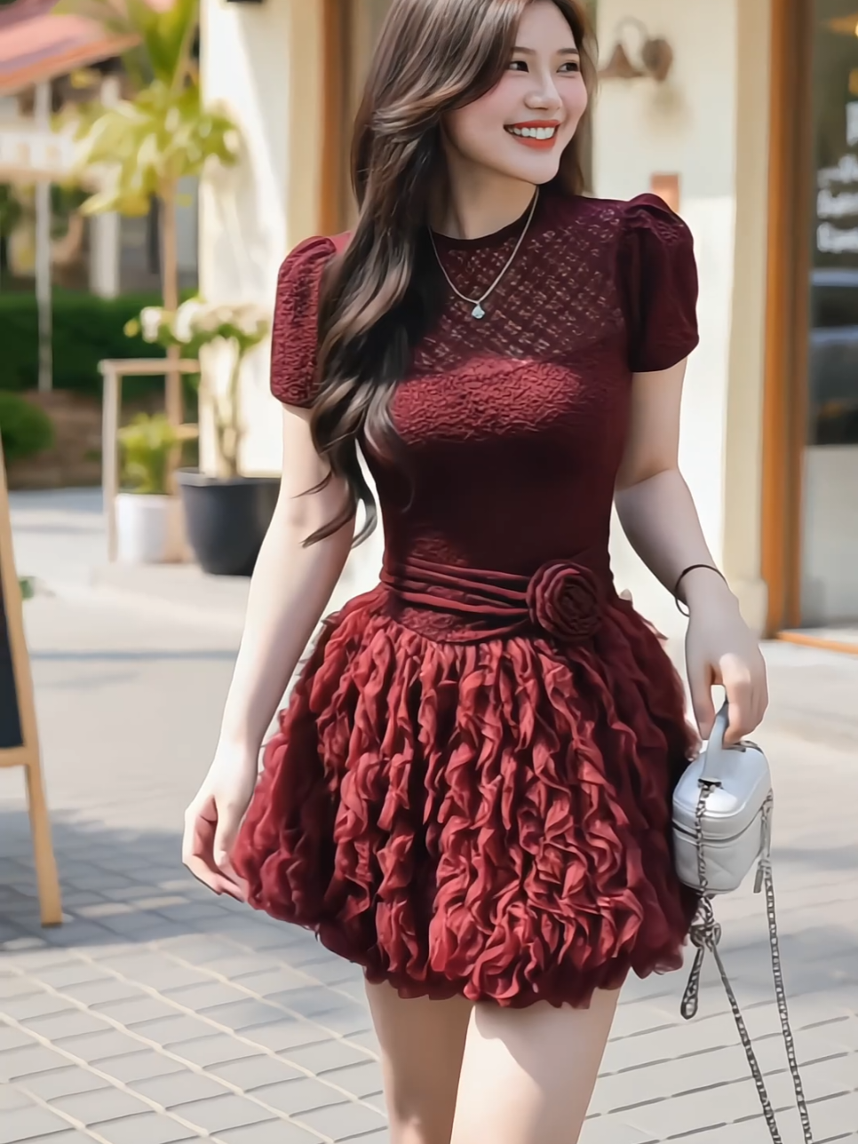 Đầm váy nữ ren 2 lớp tiểu thư, có quần bảo hộ ạ #damrennu #damxinh #vaytieuthu #vayrenxinh #xuhuong 