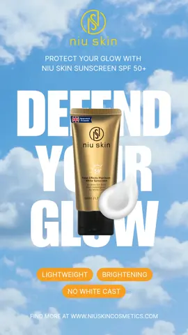 No matter how good your skincare routine is, you always need a good sunscreen to wrap it up. Niu Skin SPF 50+ Sunscreen is the perfect ending for your morning skincare routine, offering you a dewy finish with ZERO WHITE CAST and protecting your skin from sunburn and aging. #niuskin #sunscreen #nowhitecast