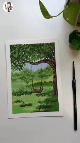 التلوين بألوان الغواش - gouache painting  . . . #gouachebymarwa #gouache #مشاهدات #الوان_غواش #art 