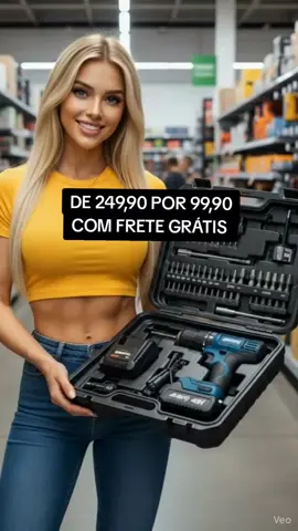 JMJN Furadeira Parafusadeira Elétrica 48v sem fio com 2 baterias #maleta #Ferramentas #trabalho #homem #Furadeira 