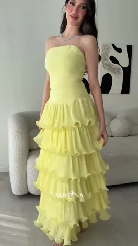 حرّوهم بالاصفررر😮‍💨💛💛رقم الفستان (192844)#BARLLINA #بارلينا #فساتين #fyp 