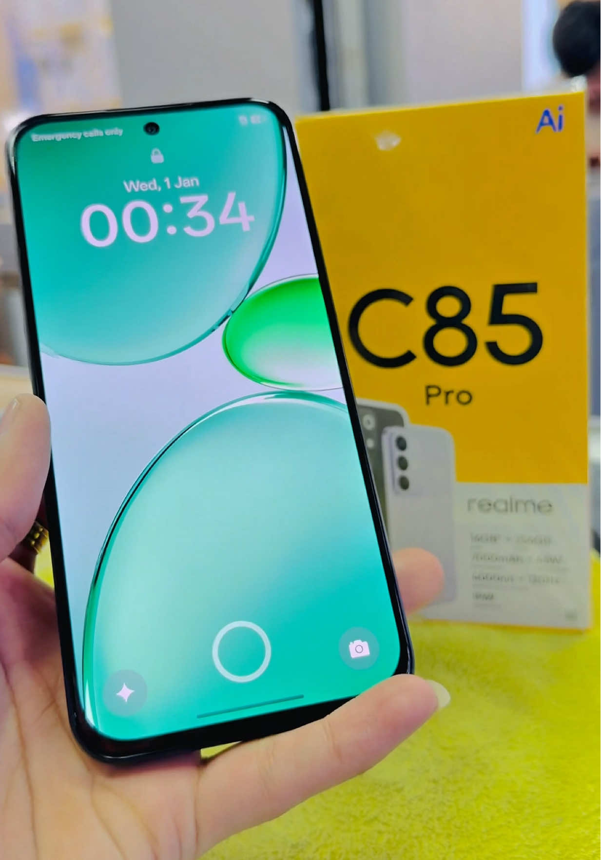 REALME C85 PRO FirSt LOok👀PEACOCK GREEN💚FINGER🫆TEST❤️‍🔥(8=8=16GB/128&256GB)⚠️7000mAh🔋#realme #realmec85pro #ultrabatteryultradisplay #c85pro #realmepakistan @realme Pakistan 