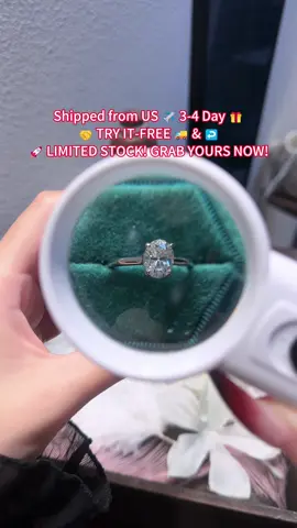 Oval shape = instant finger glow-up Slender, shiny, so flattering.   #MoissaniteRing#GiftForHer#AffordableJewelr #StyleandSparkle#TikTokShopBlackFriday 