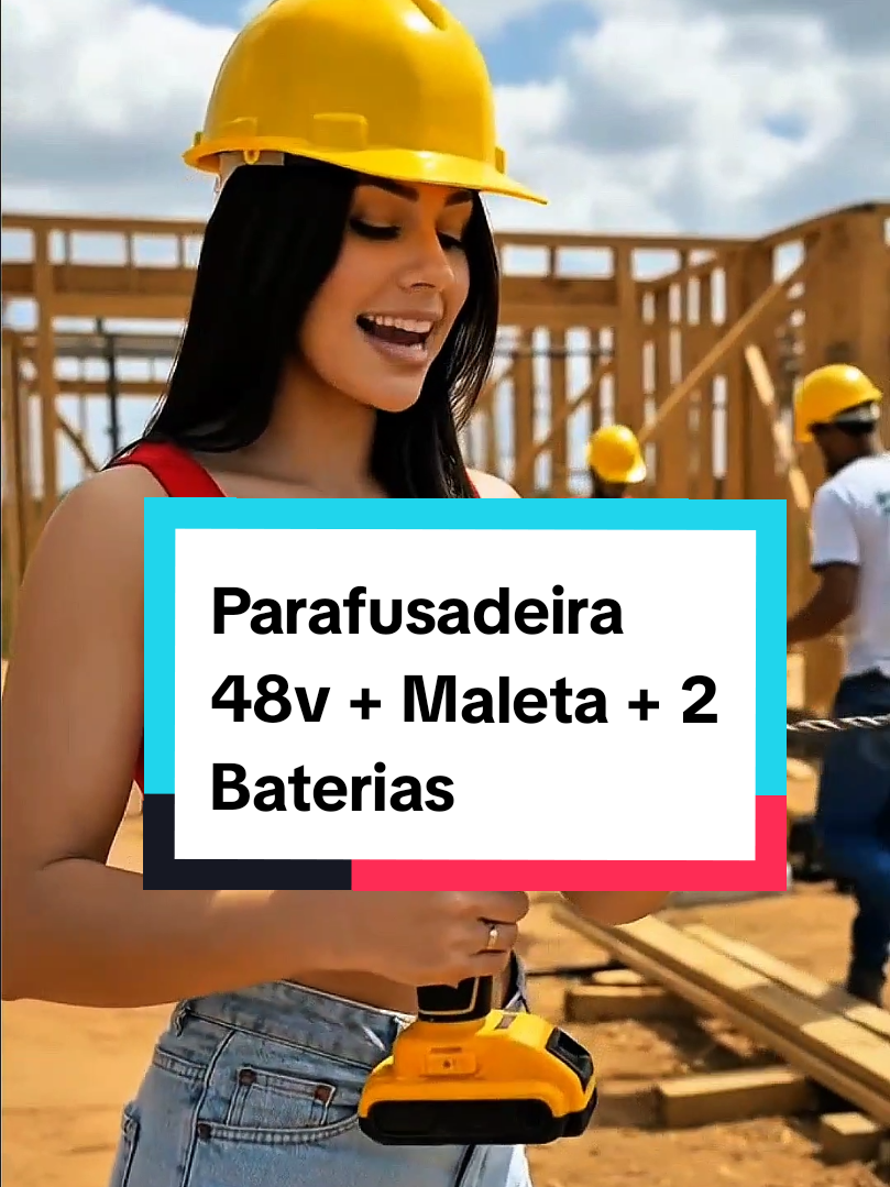 Parafusadeira 48v + Maleta +2 Baterias.  #parafusadeira #obra #homens #construcao #casa 