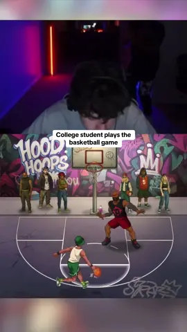 College student plays the basketball game #kickstreaming 