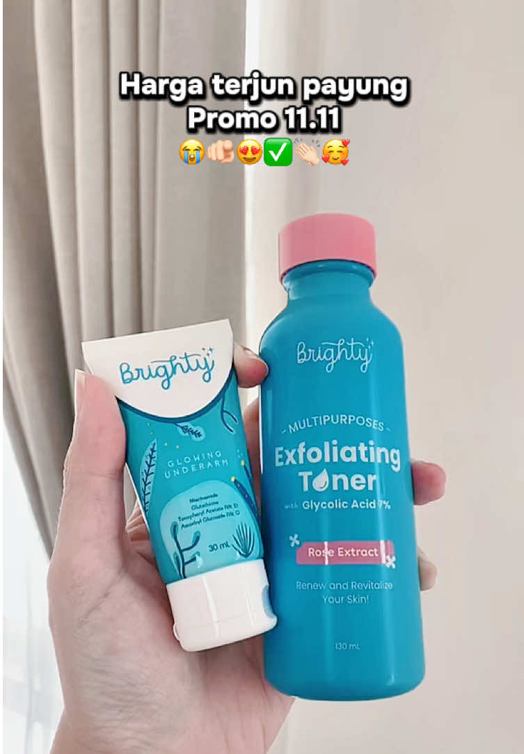 bye bye semua kotoran di tubuh, keti , selengki siku, lutut auto cerah glow up 😍 #tonerbadan #pemutihketiak #tonerketiak #brighty #pemutihketi 