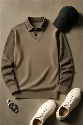 You did'nt even try, but everyone says you look clean and classy. #koreanstylepolo #longsleeveoutfit #minimalmenswear 