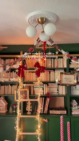 Homemade christmas decor >> 🥹🎀🎄 I’ve been hand-making a lot of my Christmas decor this year, and there is truly something so special about it. It’s full of heart and makes my decor feel so much more magical. These paper chains are so fun and easy to make! You can use scissors or a paper cutter, and I just stapled them together (you could use glue though!). Be sure to get double-sided paper for the chains as well! I love how these turned out in my little book nook 🥹 Inspired by @sienna.and.i and @emilywelchstyle ! #christmascraft #chrismtasdiy #diychristmas #christmasdecor #christmasaesthetic christmas crafting, christmas DIY decor