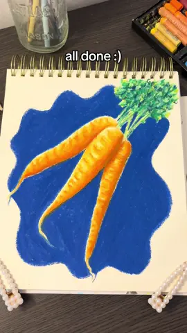 Drawing carrots with oil pastels and color theory 🥕 #oilpastel #carrot #drawing #artprocess #colortheory 