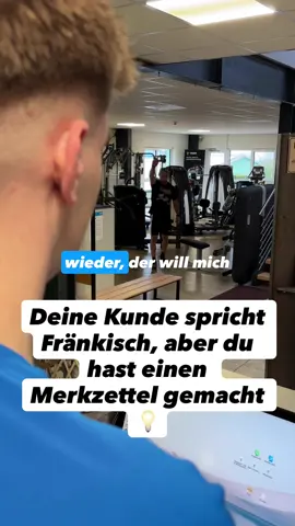 Ben hat ein Lösung gefunden für die Fränische Sprachbarriere!🤠 #fitnessstudio #fränkisch #kunden #fyp #viral 
