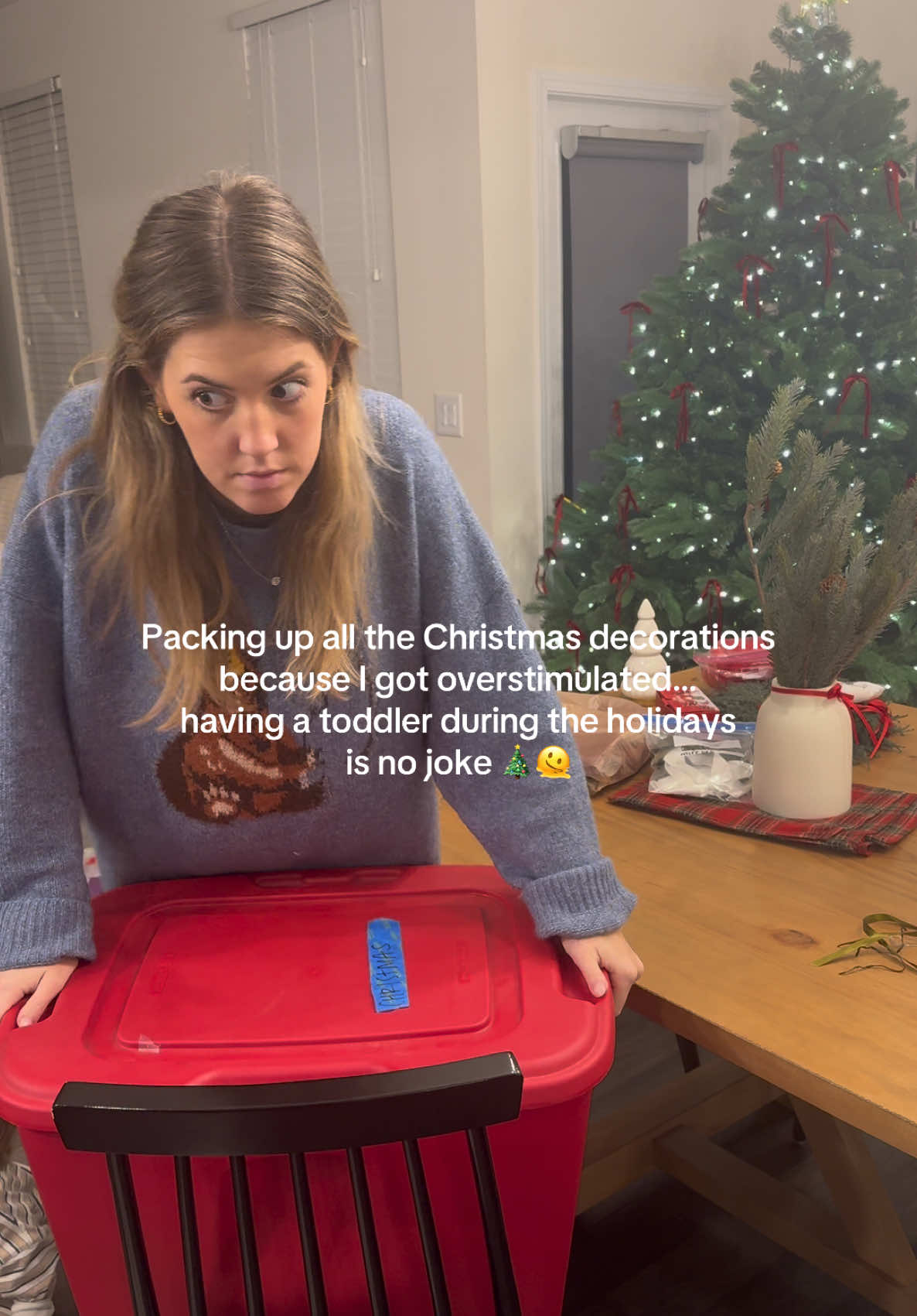 so so so thankful for my toddler but y’all…. The decor + toddler = 😵‍💫🤯😅🫠 #T#ToddlerLifeM#MomLifeUnfilteredH#HolidayChaosR#RealMomMomentsChristmasWithKids