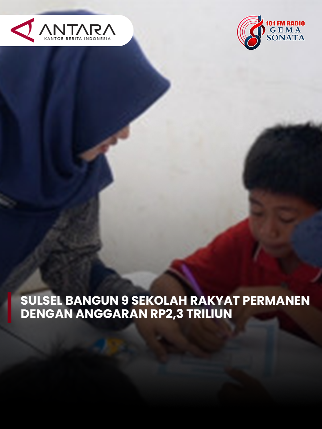 SULSEL BANGUN 9 SEKOLAH RAKYAT PERMANEN DENGAN ANGGARAN RP2,3 TRILIUN Provinsi Sulawesi Selatan mendapat alokasi sembilan Sekolah Rakyat permanen yang dibangun tahun ini dengan anggaran mencapai Rp2,3 triliun. Kepala Satker Prasarana Strategis Sulsel, Ditjen Prasarana Strategis, Kementerian PU, Iwan, di Kota Makassar, Selasa (11/11), mengatakan bahwa pembangunan Sekolah Rakyat akan menggunakan skema tahun ke tahun atau multi years contract dari tahun 2025 hingga 2026. (Shintia Aryanti Krisna/Yovita Amalia/Rijalul Vikry) #menyapanusantara  #radiogemasonata