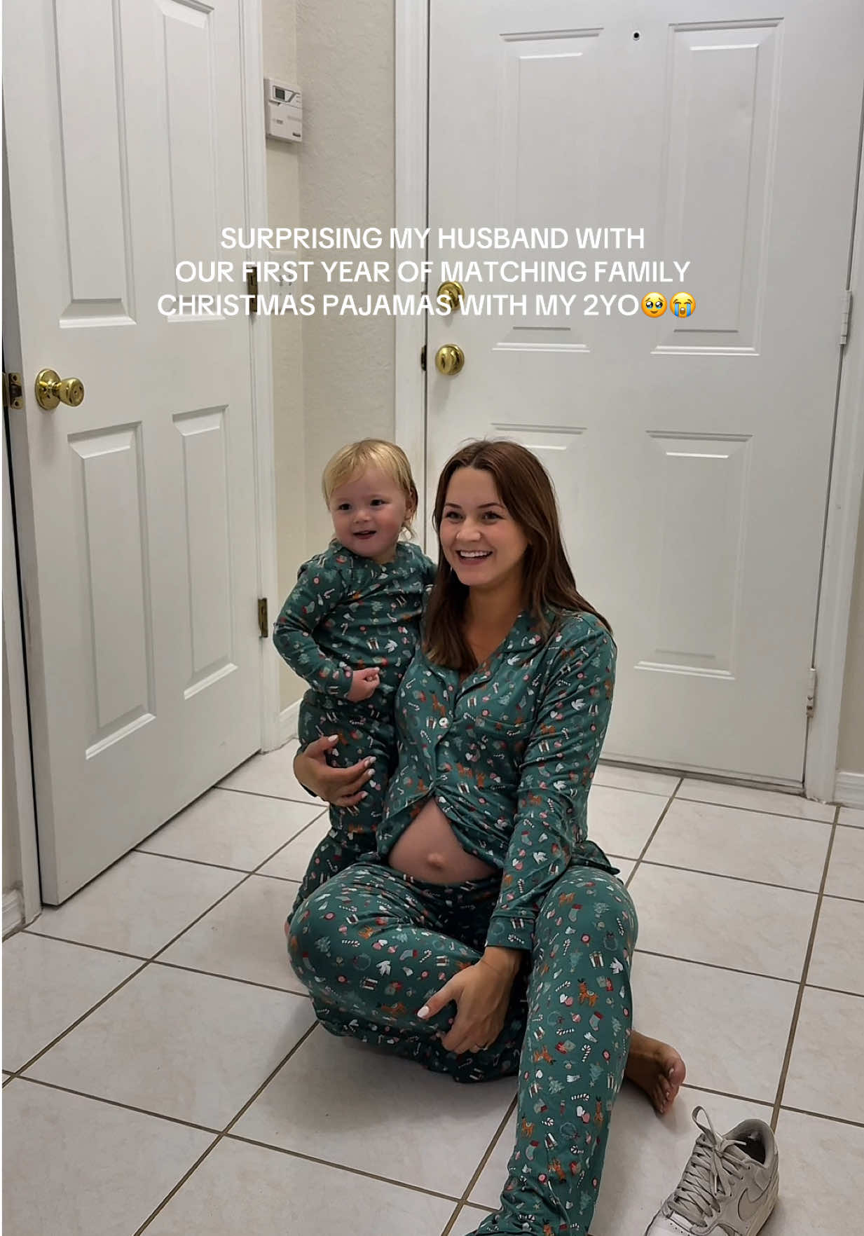 Decided to not wait until the last minute this year and order pajamas to wear all season!! These are SO buttery soft and affordable - linked on my Amazon on my page 🤍🫶🏻 #MomsofTikTok #newmom #firsttimemom #familycontent #familychristmas 