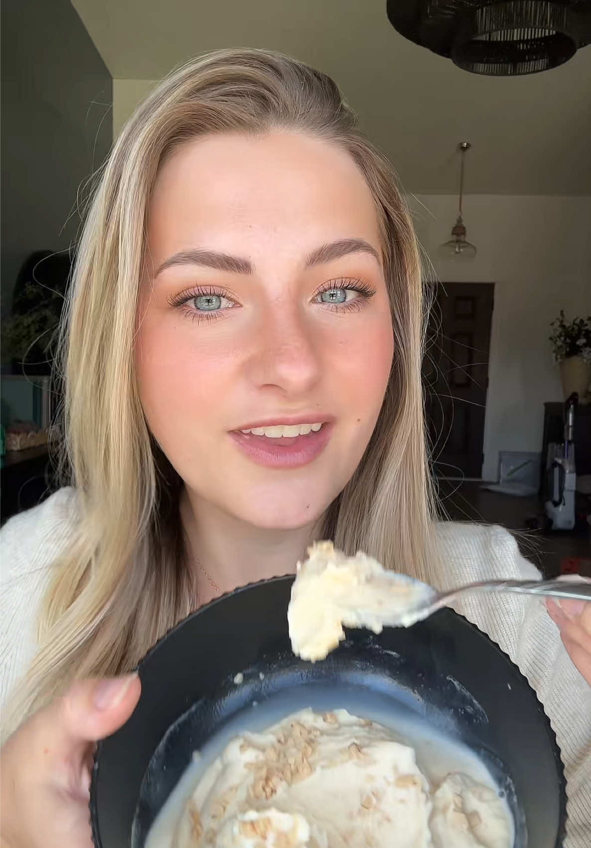 Me everytime I eat protein ice cream made in my Ninja Creami.   Also, if you’re going to get one, go for the deluxe. The pints are bigger and there are more modes to spin on.  ##proteinicecream##ninjacreami##homemadeicecream