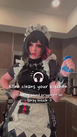 Ellen s̶p̶r̶a̶y̶s̶ ̶y̶o̶u̶ Cleans Your Kitchen ASMR | HEADPHONES RECOMMENDED! 🎧✨ #asmr #zenlesszonezero #cosplay  #fyp #ellenjoe 