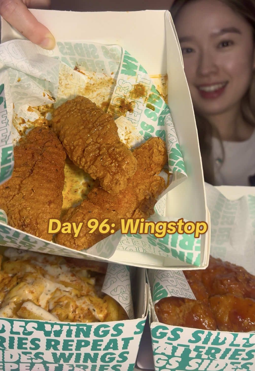 Day 96 | WINGSTOP 🍗💚 Completely switched up my order today! Rate it out of 10 🥰 Changed my usual Brazilian Citrus to Louisiana and it was DELICIOUS  @wingstopuk  #mukbang #eatingshow #wingstop #wingstopmukbang #crunch 