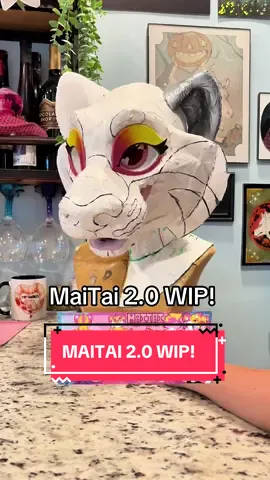 Realized I never shared WIPs of MaiTais 2.0 head!! This WIP was from back in the summer and she has been out on hold for months now while I catch up on client commissions. I can’t wait to work on her more, I might have some time to pick her back up after the holidays!  #furry #fursuit #fursuitmaker #fursuitmaking #furrytiktok 