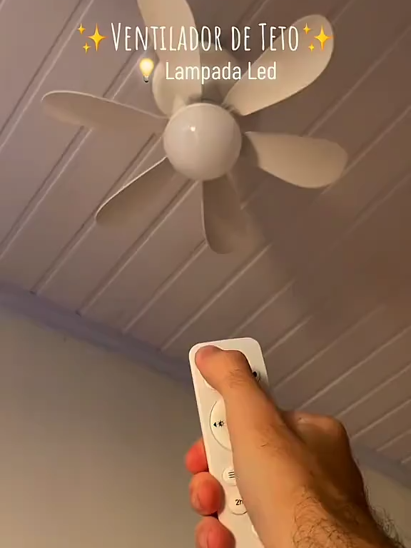 Ventilador de Teto Silencioso com Lâmpada Led Bulbo 80w Controle BF BQ Bivolt 5 Pás Flowers #viralvideotiktok #fyppppppppppppppppppppppp #lojaonline #achadinhos #shopee #bemestar #ventiladorinteligente