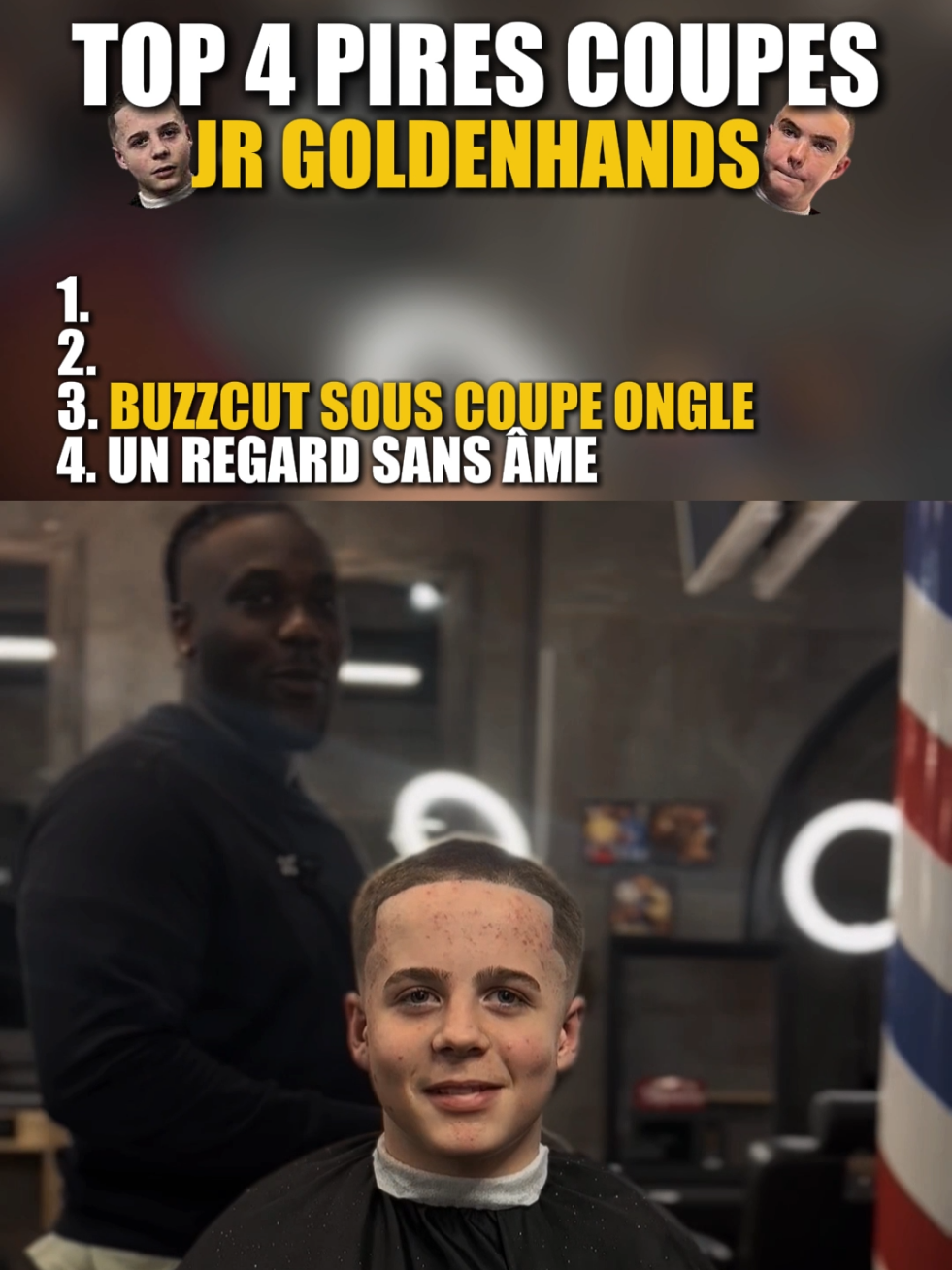 TOP 4 des pires coupes de JrGoldenHands ! 🤣👌 #Buzzcut #Top5 #BestOf #Drole #Pourtoi 