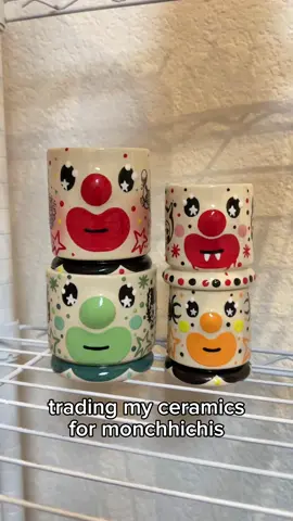 a lil while ago i said i’d love to trade some of my pottery for monchhichis and i’m v thankful to those who traded with me :,) <3 #pottery #ceramics #monchhichi 