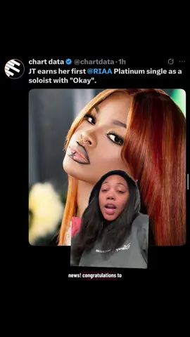 JT earns her first RIAA Platinum single as a soloist with 