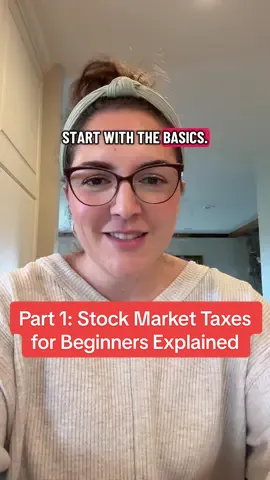 Part 1: Stock market taxes explained for beginners.📊  What do you actually pay taxes on in the stock market? Why is investing in stocks for the long-term so much more tax efficient than investing in stocks for the short-term? Well, the difference is long-term vs short-term capital gains taxes.  Whether you’re new to investing, or just want to understand your tax bill better, this series will make stock market taxes easier to understand.  For educational purposes only. Not a tax professional. Always do your own research and due diligence before investing. #stockmarkettips #stockmarket #PersonalFinance #financialliteracy 