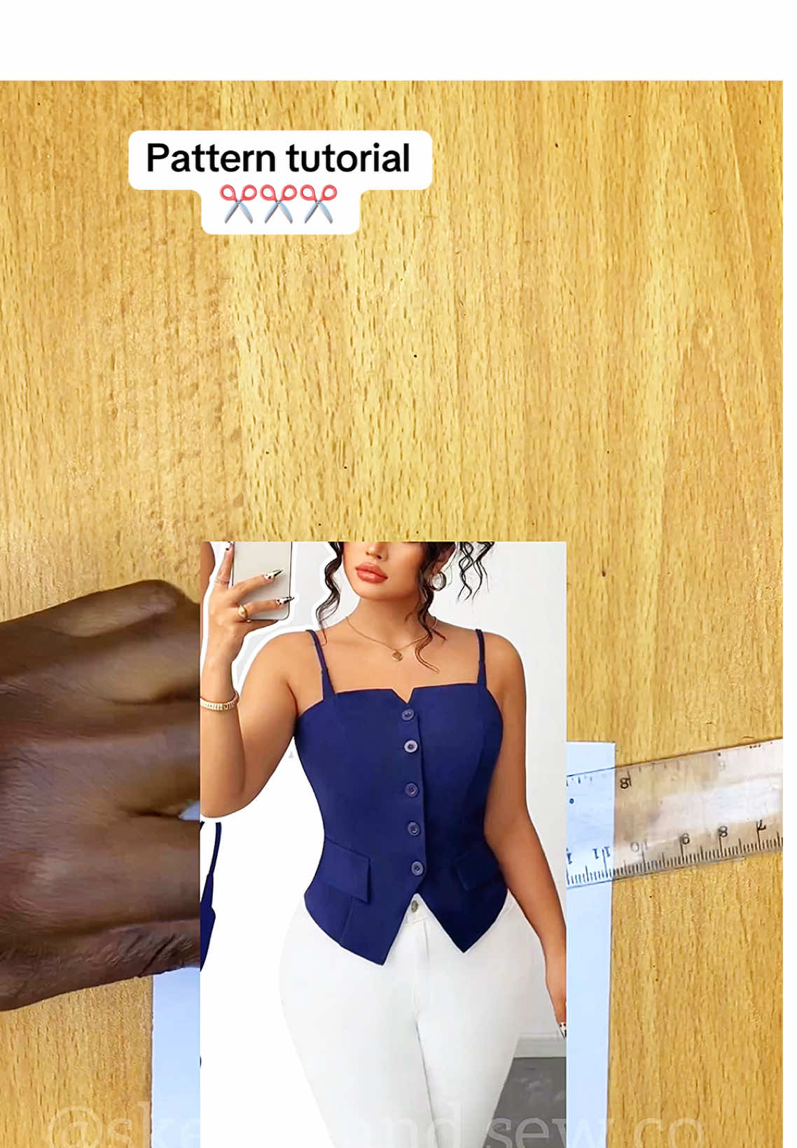 Check out the pattern for this top ✂️✂️✂️ Did you find this tutorial helpful??? #fashiontutor #sketchandsewco #sewingtipsandtricks #viral #fashiondesign 