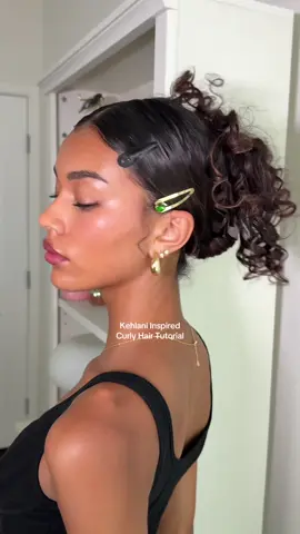 Kehlani Inspired Curly Hairstyle  (recreating this when I get more solid black clips😭) #curlyhairstyles #hairinspo #hairtutorial 