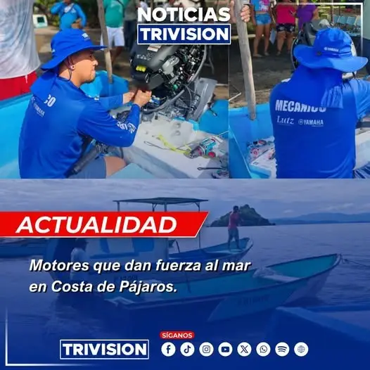 🔴 #NoticiasTrivisión |  Veinticinco familias pescadoras de Costa de Pájaros, Puntarenas, recibieron nuevos motores fuera de borda gracias a una inversión de ₡150 millones del Inder. Con ellos podrán faenar con más seguridad y eficiencia, fortaleciendo la pesca artesanal y el desarrollo costero.
