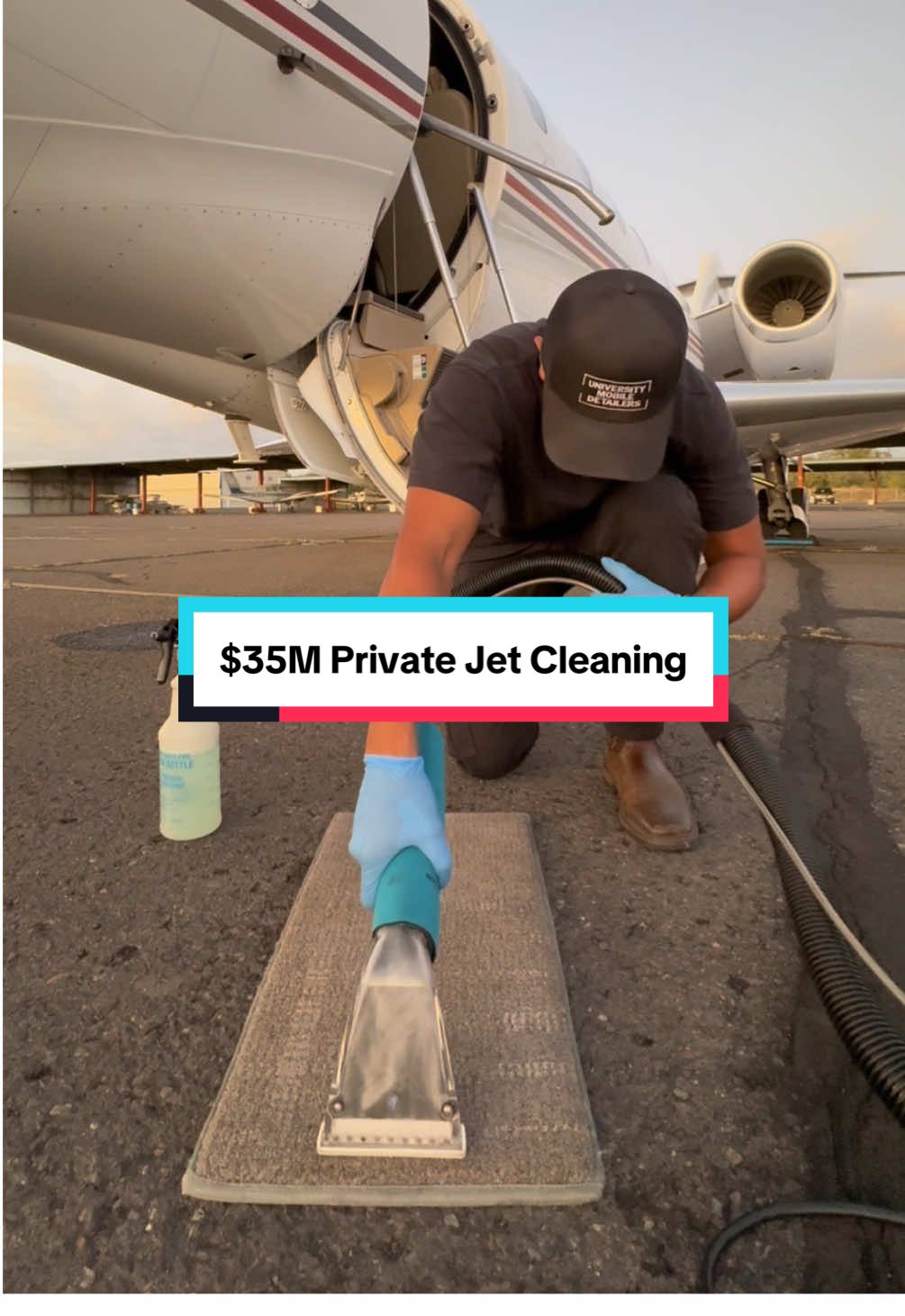Here’s what a standard level 1 express basic bi-month maintenance subscription service package looks like on a private jet. #aircraftdetailing #detailing #aviation 
