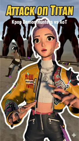 Kpop Demon Hunters vs AoT: Rumi pulls up on Colossal Titan #anime #kpdh #kpopdemonhunters #vrchat #fyp