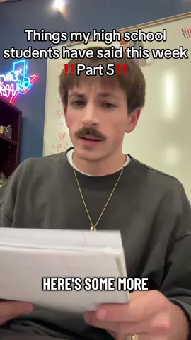 More things my highschool juniors said the past week that I found mildly amusing‼️ pt 5 #teacher #students #funny #highschool #teachersoftiktok 