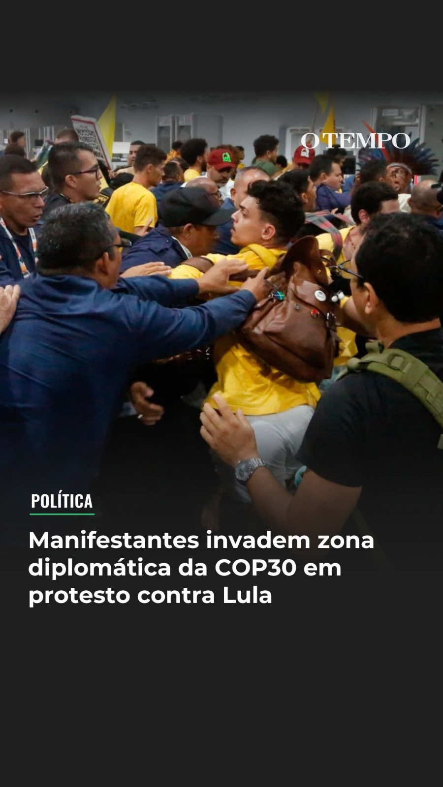 MANIFESTAÇÃO - Um protesto de indígenas e ativistas terminou em confusão na COP30, em Belém, na noite desta terça-feira (11). A manifestação teve como alvo o presidente Luiz Inácio Lula da Silva (PT) e a zona azul, onde funciona o centro diplomático da conferência da ONU, foi invadida e um segurança acabou ferido. 