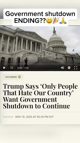 Government shutdown appears to be ending‼️ Did Trump’s comments have anything to do with it🤔 The market is going to have a lot of catching up to do over the next couple weeks📊 Follow here for the news you need to outperform the market✅ ✅✅#stockmarket #investing #learntotrade #optionstrading #trump 