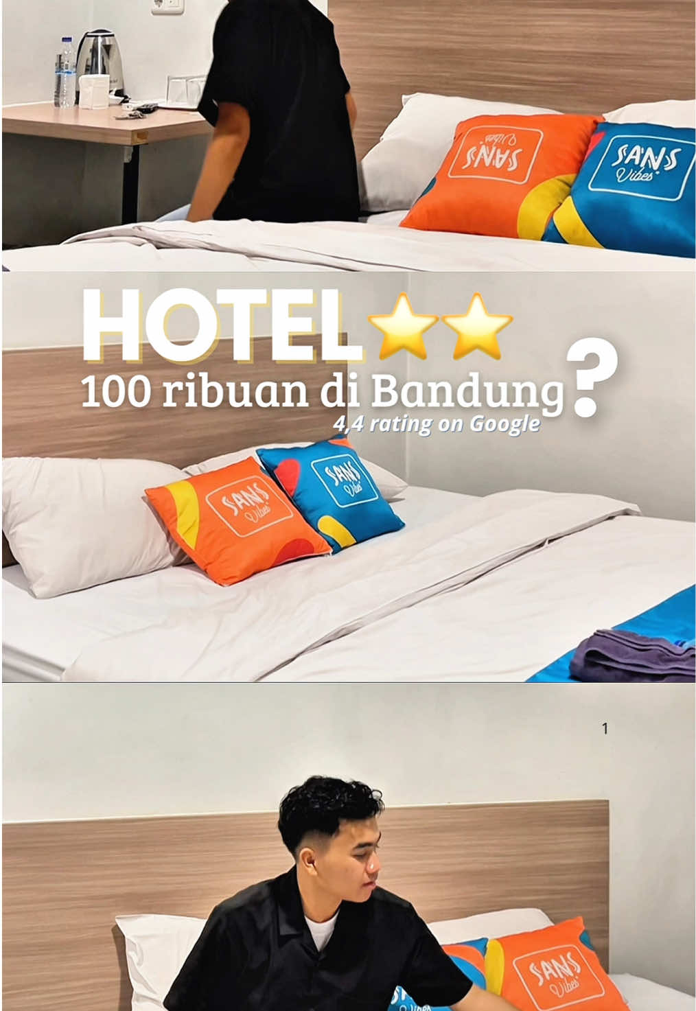 Cuman seratus ribuan udah dapet hotel bintang dua di Bandung..‼️ Nama Hotelnya SANS VIBES HOTEL MALABAR. Vibes-nya cerah, fun, dan bikin betah. Kamarnya bersih, wangi, dan lengkap banget.  Booking lewat aplikasi RedDoorz dan masukin kode promo “YUKNGINEP” biar lebih hemat. #berkeSANS #RedTravelers #staycationbandung #reddoorz #bandung 
