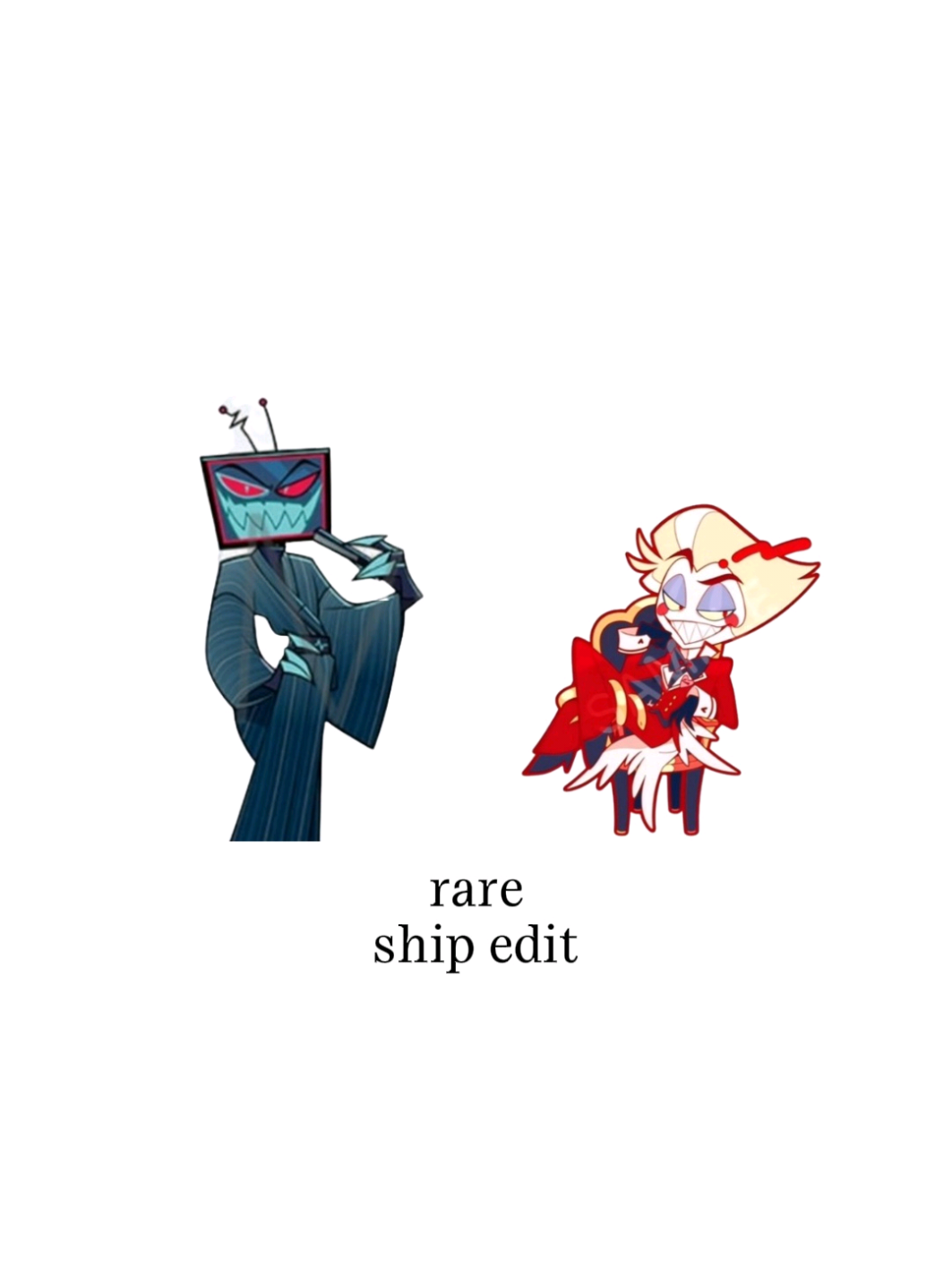 made this in case i don't like them tomorrow 🥹🫰 you never know what could happen.. @normal SAM !! @𝑒ძᥱᥒ ۶᭪ ' 𝓈 𝒜rιᥲ #staticapple        no reqs taken      @lucifer ౨ৎ      #lucifermorningstar #voxhazbinhotel #rarepair #hazbinhotel 