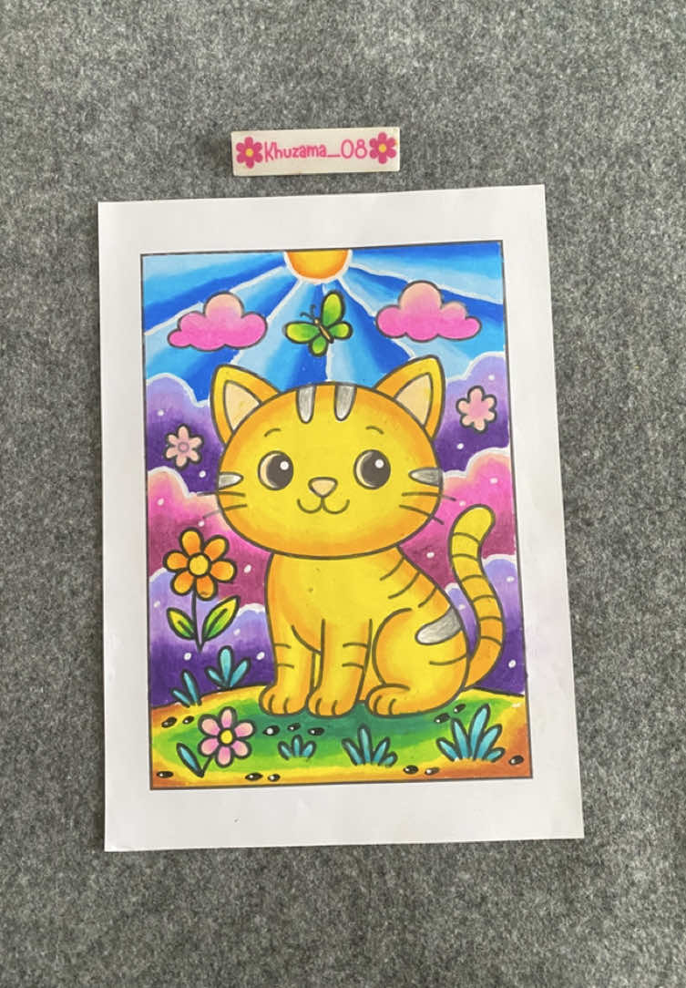 Mewarnai kucing menggunakan crayon silky kuailiwen #silkycrayon #crayonviral #crayonjuara #mewarnai #tutorialmewarnai 